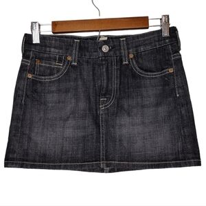 7 For All Mankind "A" Pocket Women's Cotton Blend Black Denim Mini Skirt Size 26